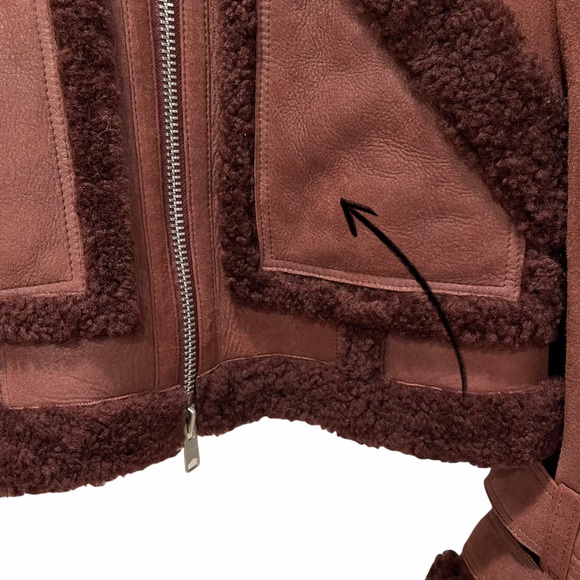 ♦️SOLD♦️ALLSAINTS Asher Shearling Biker Jacket - Picture 6 of 16